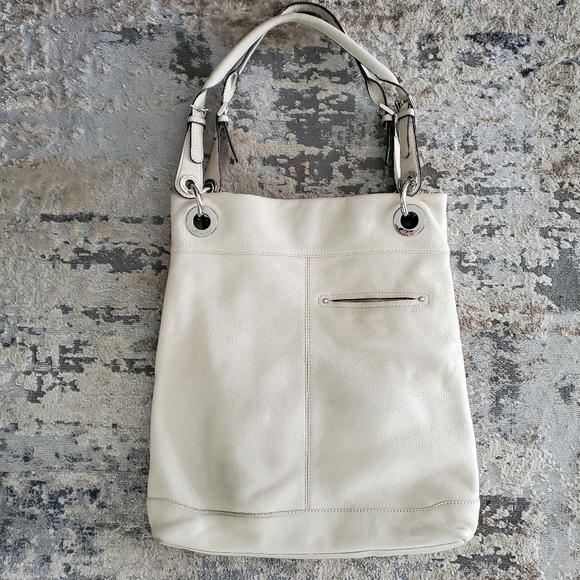 B Makowsky off White Soft leather shoulder bag, hobo, handbag purse medium large - Picture 3 of 6